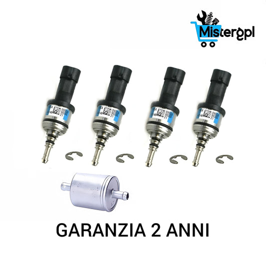 4 INIETTORI PER BRC GPL BLU CON SEEGER NUOVO TIPO 09SQ99020021 NUOVI GARANZIA 2 ANNI