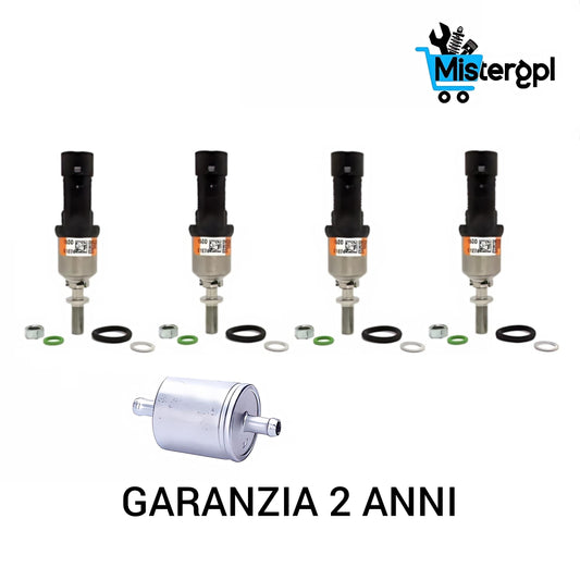 4 INIETTORI GPL PER BRC ARANCIONE CON FILETTO 09SQ99020002G CON DADO NUOVI LPG