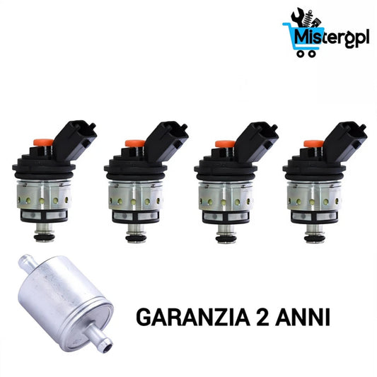4 INIETTORI LANDI RENZO TAPPO ARANCIONE ORIGINALI NUOVI SPINA MTA FIAT MED GAS